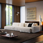 Modern Oversized Sectional Sofa with Deep Seat Chaise and Textured Upholstery